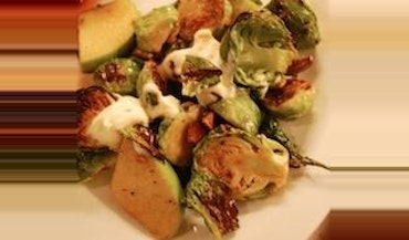 Roasted Brussels Sprouts with Apple, Creme …